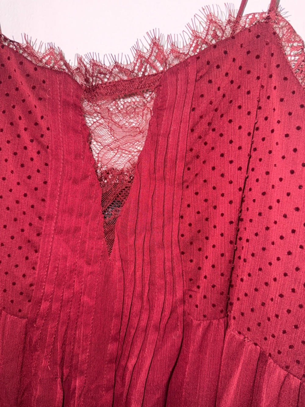 Zara Burgundy Midi Dress with Spaghetti Straps - Picture 6 of 8